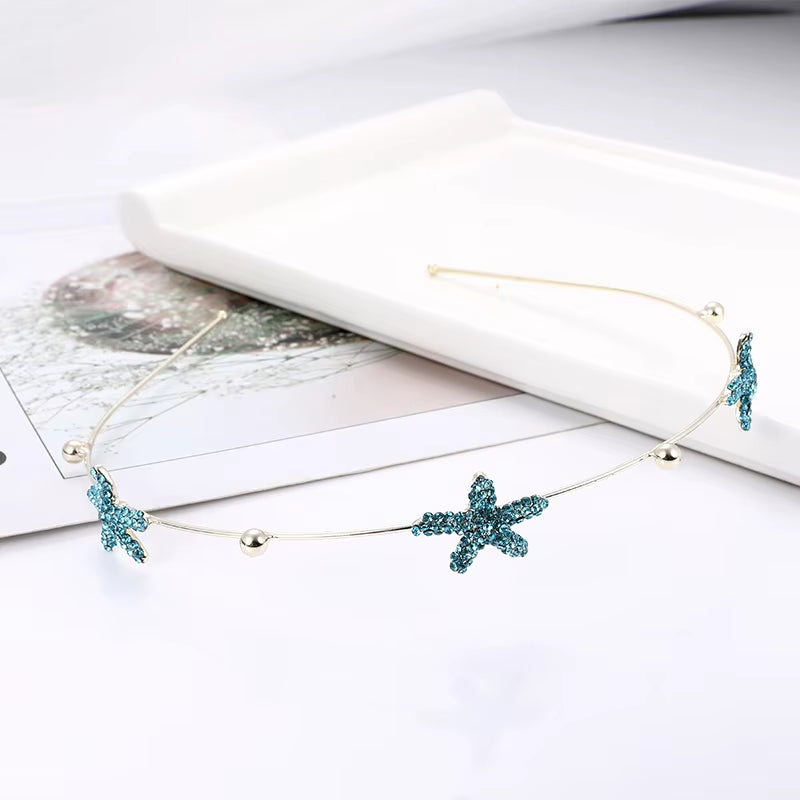 EASYA Fashion Starfish Shell Headband for Women Korean Style Simulated Pearl Hairband Hair Accesories
