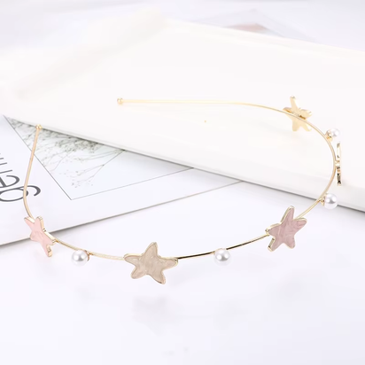 EASYA Fashion Starfish Shell Headband for Women Korean Style Simulated Pearl Hairband Hair Accesories