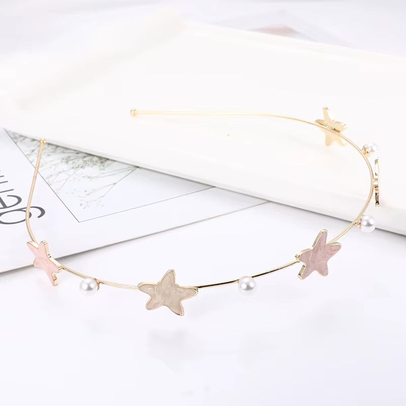 EASYA Fashion Starfish Shell Headband for Women Korean Style Simulated Pearl Hairband Hair Accesories