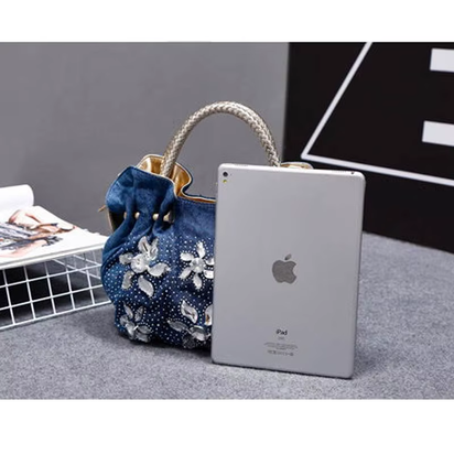 2021 Woman Denim Handbags Bags Vintage Luxury Rhinestone Shoulder Bags Women'S Small Bags Jean Bolsas Femininas for Women
