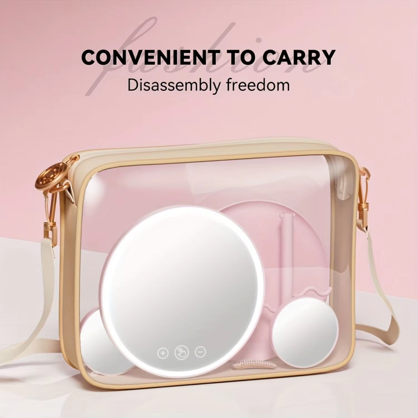 LED Beauty Makeup Mirror with Magnifying Mirror Cute Desktop Lighted Beauty Mirror with Stand Great Gift for Women