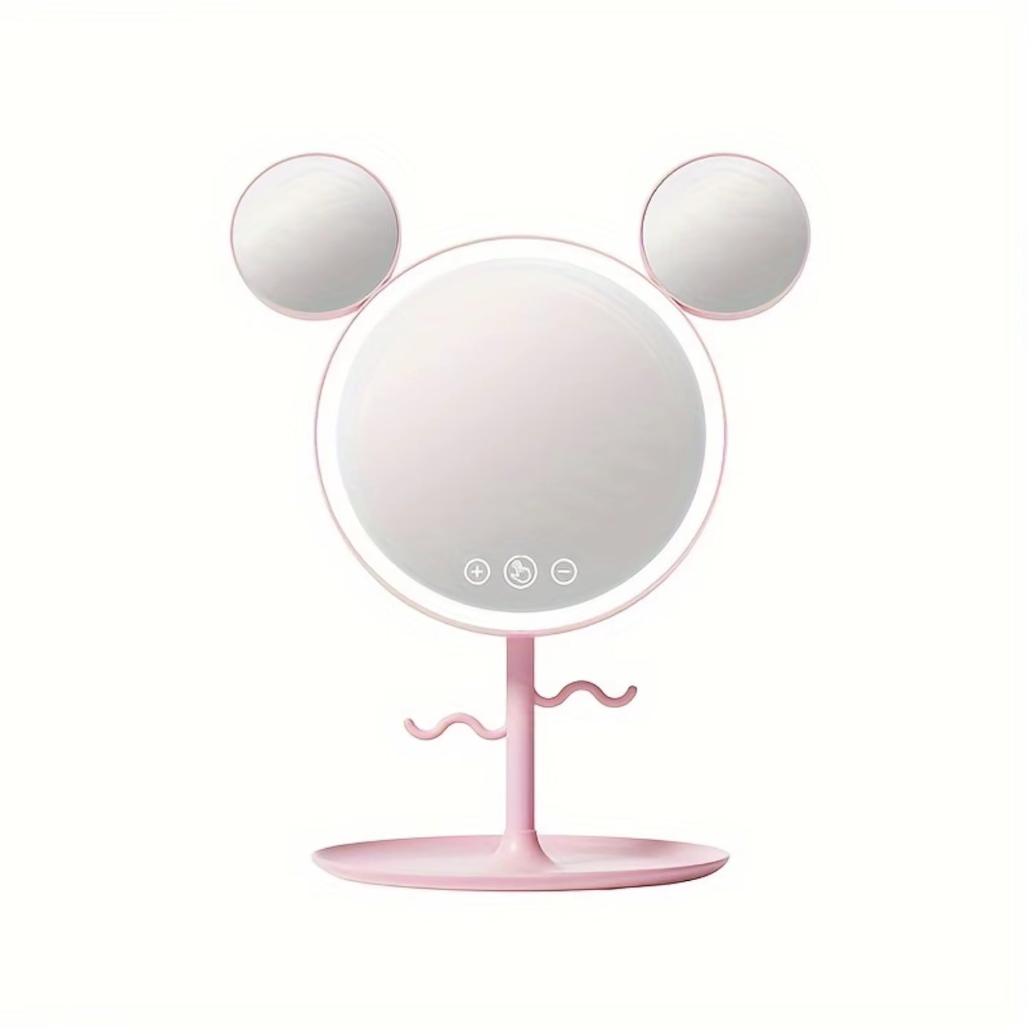 LED Beauty Makeup Mirror with Magnifying Mirror Cute Desktop Lighted Beauty Mirror with Stand Great Gift for Women