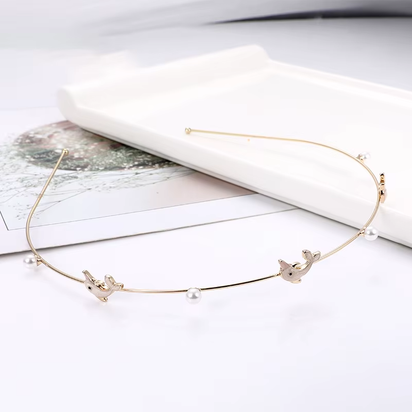 EASYA Fashion Starfish Shell Headband for Women Korean Style Simulated Pearl Hairband Hair Accesories