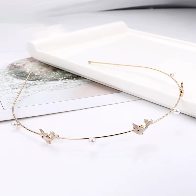 EASYA Fashion Starfish Shell Headband for Women Korean Style Simulated Pearl Hairband Hair Accesories