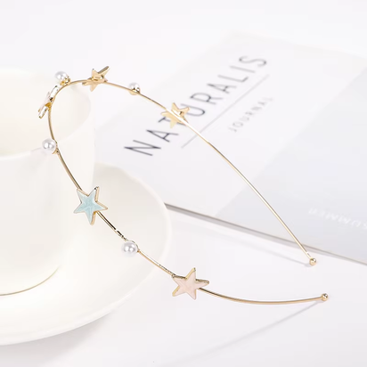 EASYA Fashion Starfish Shell Headband for Women Korean Style Simulated Pearl Hairband Hair Accesories