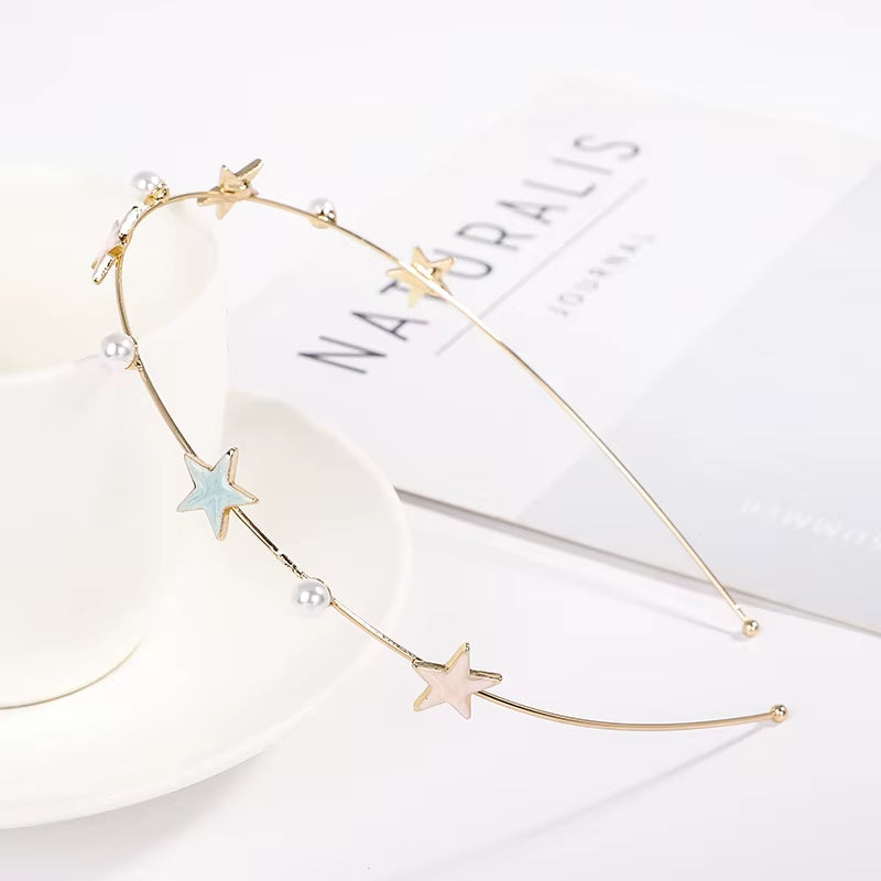 EASYA Fashion Starfish Shell Headband for Women Korean Style Simulated Pearl Hairband Hair Accesories
