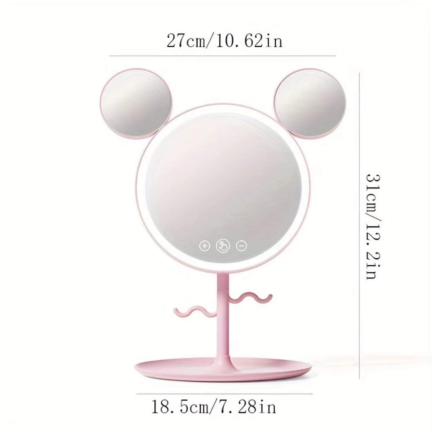 LED Beauty Makeup Mirror with Magnifying Mirror Cute Desktop Lighted Beauty Mirror with Stand Great Gift for Women