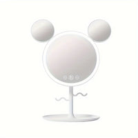 LED Beauty Makeup Mirror with Magnifying Mirror Cute Desktop Lighted Beauty Mirror with Stand Great Gift for Women