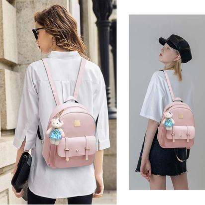 Mini Backpack for Girls Cute Backpack Purse Set Teen Kids Small PU Leather Bag