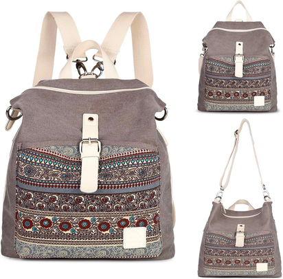 Backpack Purse Women Girls Canvas Backpack/Rucksack Convertible Shoulder Bag Casual Daypack