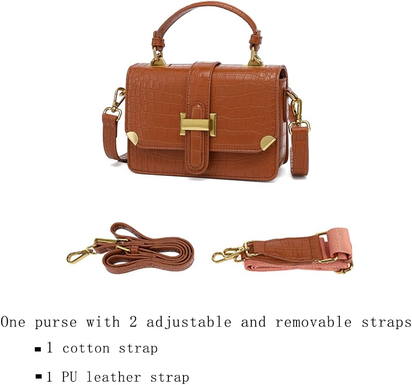 Crossbody Bags for Women Leather Small Cross Body Purses Designer Handbags Shoulder Purse Evening Bag (Brown(2035))