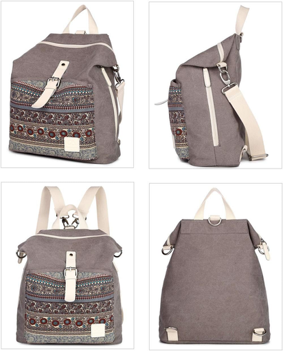 Backpack Purse Women Girls Canvas Backpack/Rucksack Convertible Shoulder Bag Casual Daypack