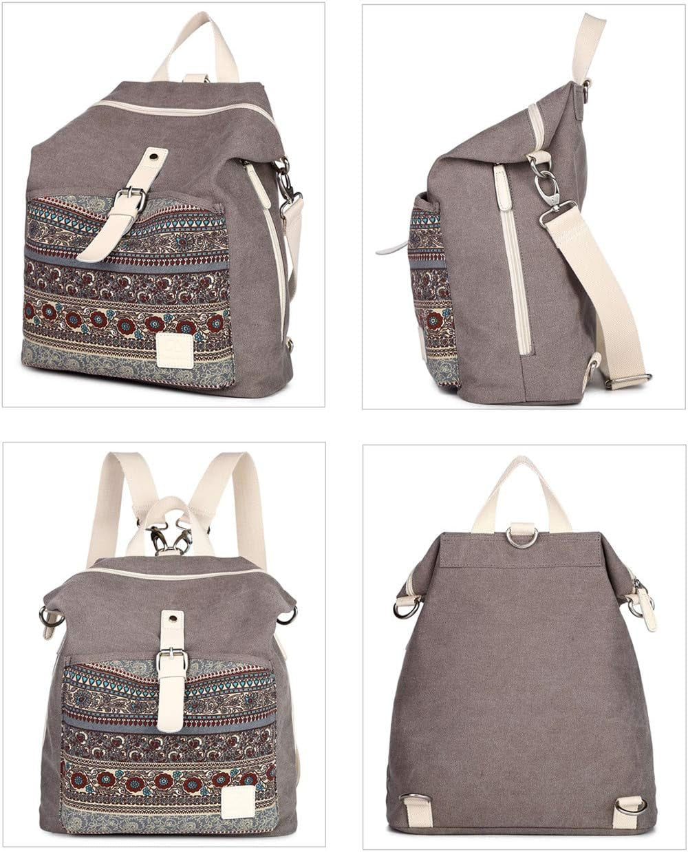 Backpack Purse Women Girls Canvas Backpack/Rucksack Convertible Shoulder Bag Casual Daypack