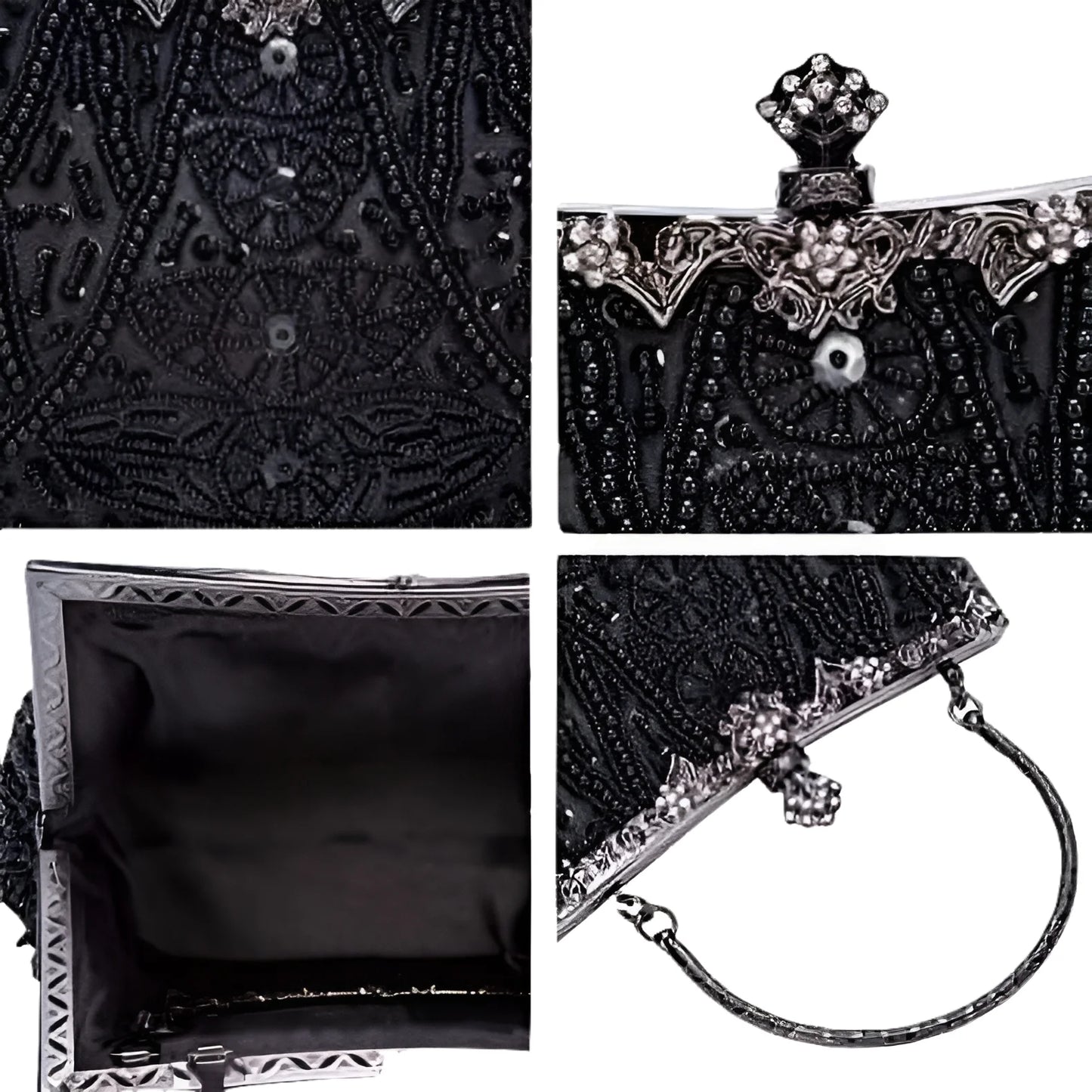 1920S Vintage Beaded Clutch Evening Bags for Women Formal Bridal Wedding Clutch Purse