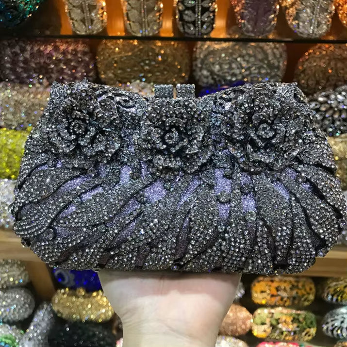Women'S Diamond Handbags Rhinestones Evening Bags Bridal Stones Clutch Purse Lady Clutches Bags Party Wedding Evening Bag