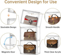 Purse Organizer for Closet Clear Acrylic Display Case for Handbag Storage Box
