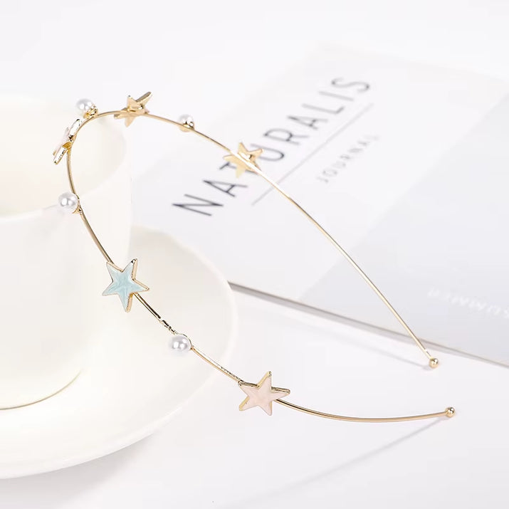 EASYA Fashion Starfish Shell Headband for Women Korean Style Simulated Pearl Hairband Hair Accesories
