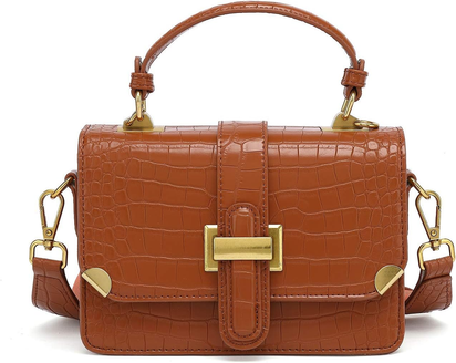 Crossbody Bags for Women Leather Small Cross Body Purses Designer Handbags Shoulder Purse Evening Bag (Brown(2035))