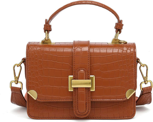 Crossbody Bags for Women Leather Small Cross Body Purses Designer Handbags Shoulder Purse Evening Bag (Brown(2035))