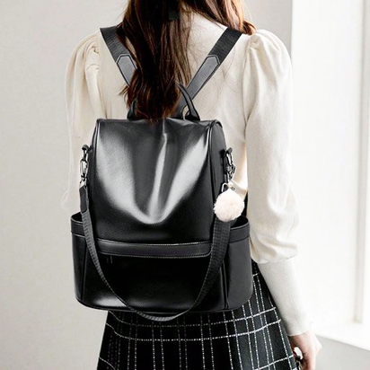 Womens Backpack Purse, Casual PU Leather School Backpack for Women, Fashion Anti-Theft Backpack Convertiable Travel Shoulder Bag Black