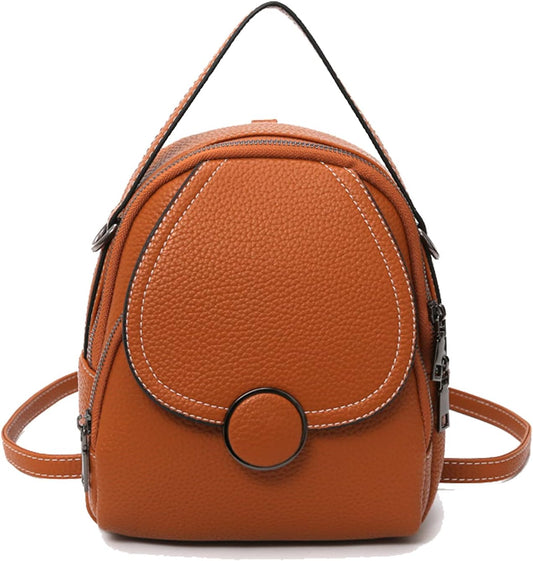 Mini Backpack Purse, SIXVONA Small Convertible Soft Faux Leather Backpack for Women Ladies, Brown