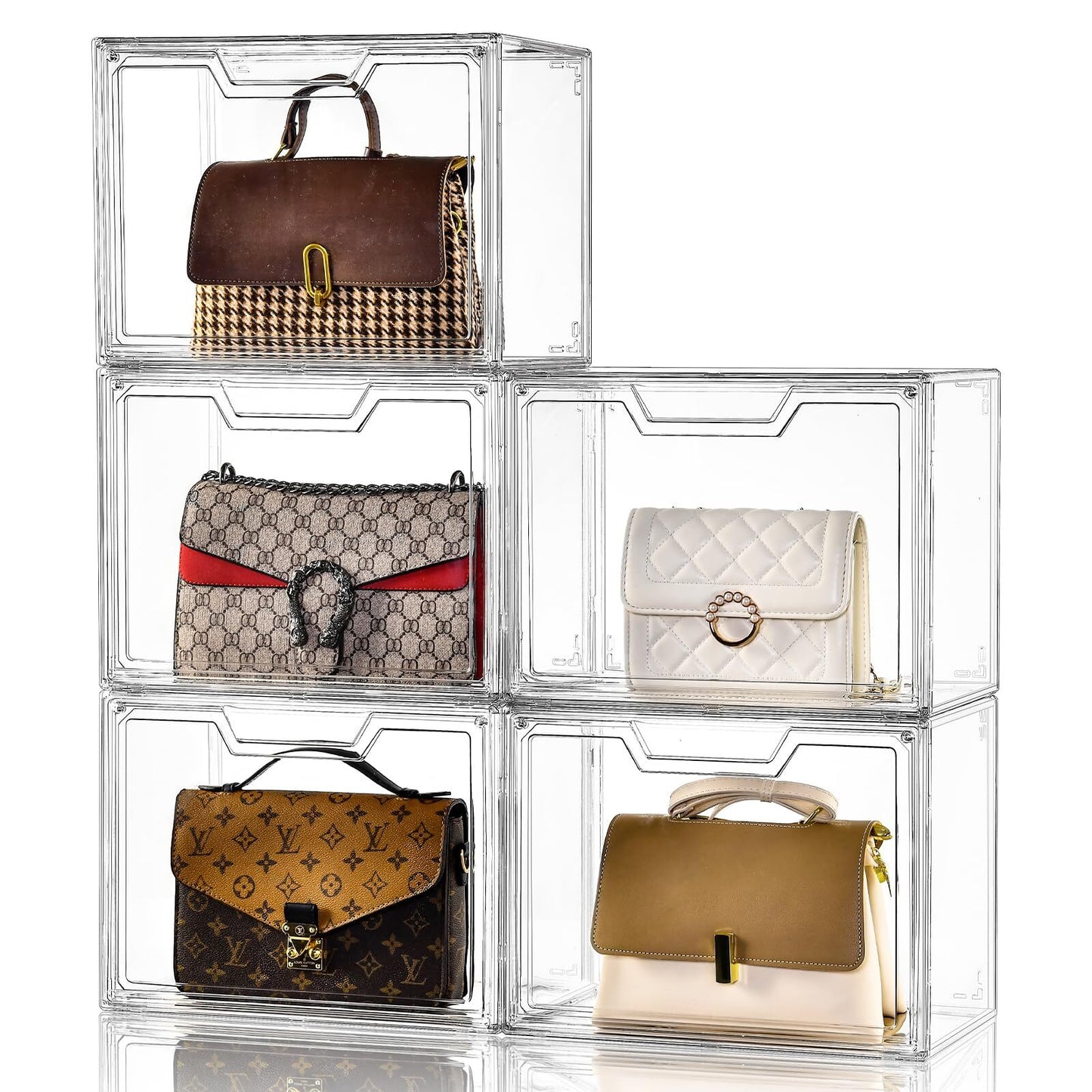 Purse Organizer for Closet Clear Acrylic Display Case for Handbag Storage Box