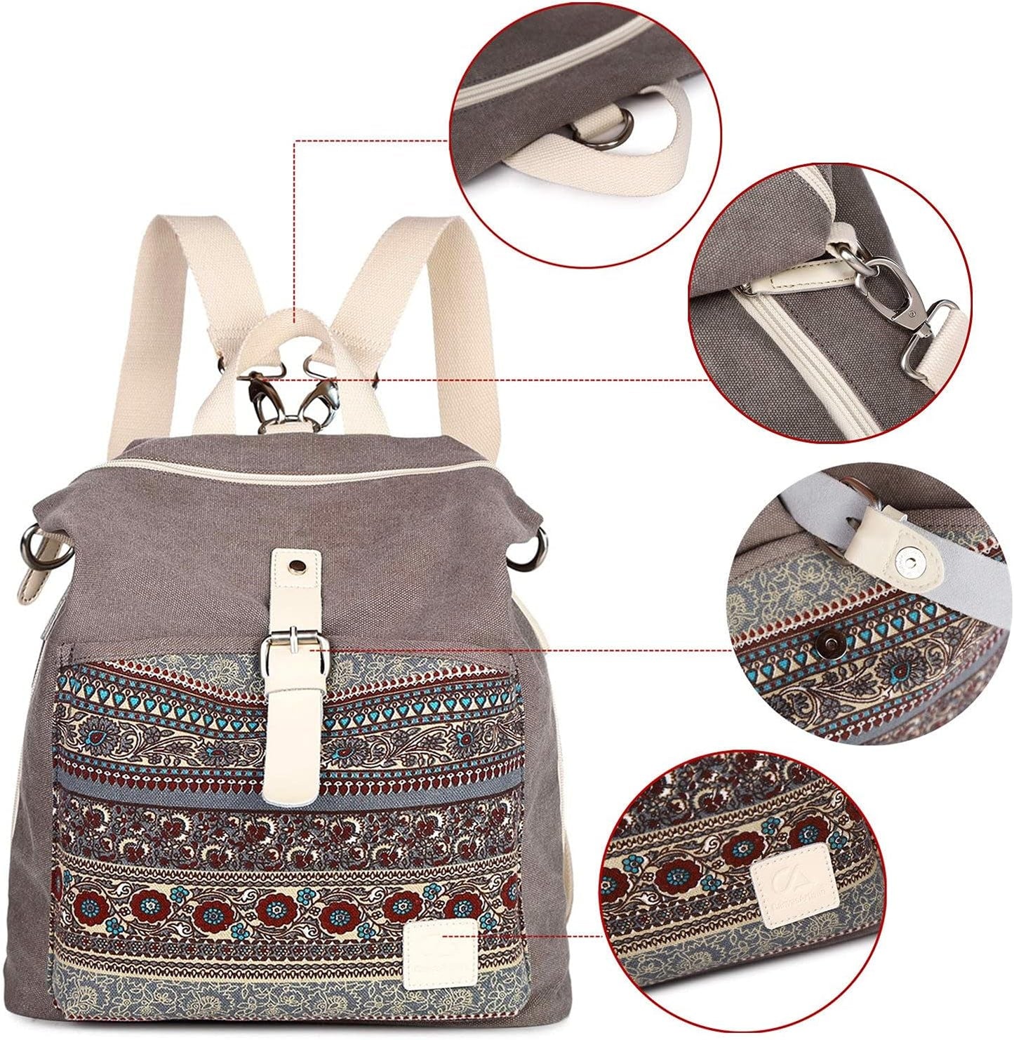 Backpack Purse Women Girls Canvas Backpack/Rucksack Convertible Shoulder Bag Casual Daypack