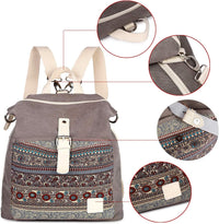 Backpack Purse Women Girls Canvas Backpack/Rucksack Convertible Shoulder Bag Casual Daypack