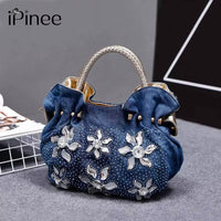 2021 Woman Denim Handbags Bags Vintage Luxury Rhinestone Shoulder Bags Women'S Small Bags Jean Bolsas Femininas for Women