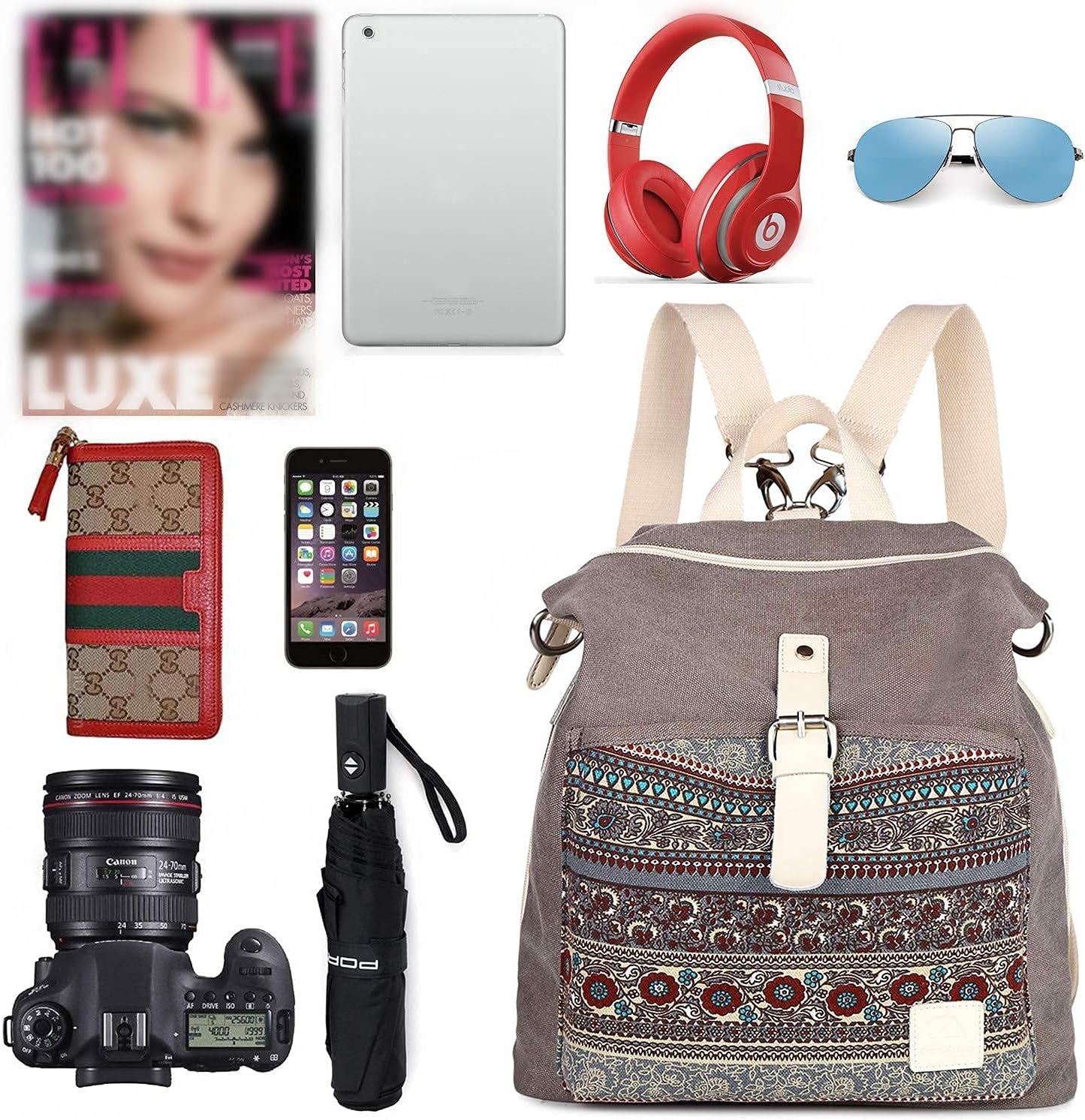 Backpack Purse Women Girls Canvas Backpack/Rucksack Convertible Shoulder Bag Casual Daypack