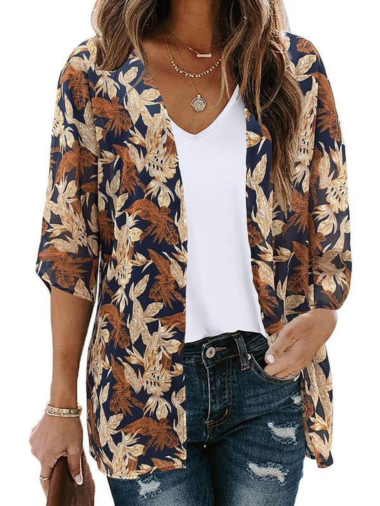 Blouses for Women Print Kimono plus Size Clothes Summer Casual Swimsuits Coverup Tops