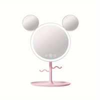 LED Beauty Makeup Mirror with Magnifying Mirror Cute Desktop Lighted Beauty Mirror with Stand Great Gift for Women