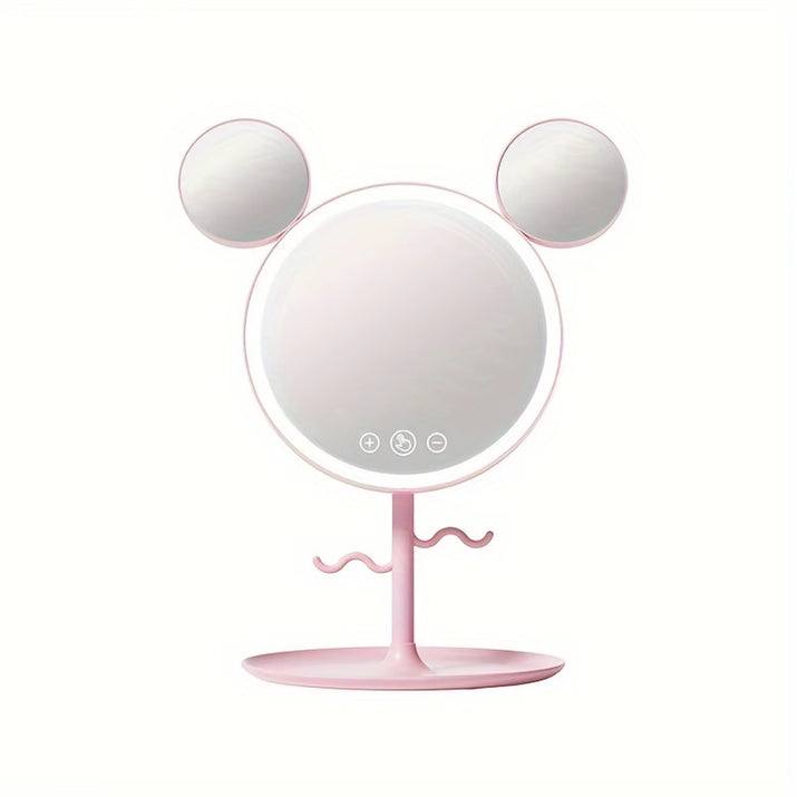 LED Beauty Makeup Mirror with Magnifying Mirror Cute Desktop Lighted Beauty Mirror with Stand Great Gift for Women