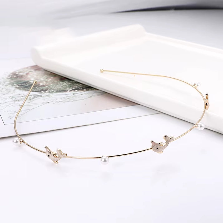 EASYA Fashion Starfish Shell Headband for Women Korean Style Simulated Pearl Hairband Hair Accesories