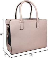 Dog Purse – Beige Breathable Pets Purse - Fashion Pet Carrier Purse - Faux Leather Purse for Dog Carrying Small and Medium Dogs - Dog Purse Carrier - Adorable Puppy Carrier Handbag