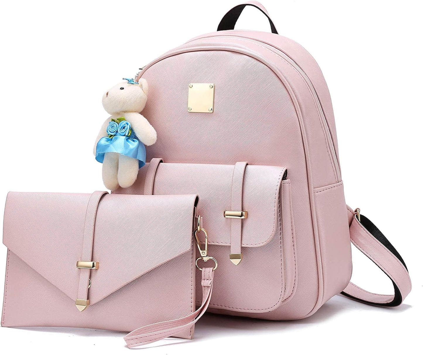 Mini Backpack for Girls Cute Backpack Purse Set Teen Kids Small PU Leather Bag