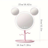 LED Beauty Makeup Mirror with Magnifying Mirror Cute Desktop Lighted Beauty Mirror with Stand Great Gift for Women