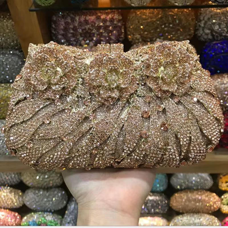 Women'S Diamond Handbags Rhinestones Evening Bags Bridal Stones Clutch Purse Lady Clutches Bags Party Wedding Evening Bag
