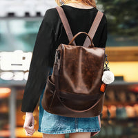 Women’S Casual Backpack Purse, PU Leather Anti-Theft Backpack for Women, Stylish School Backpack Convertiable Travel Shoulder Bag Coffee