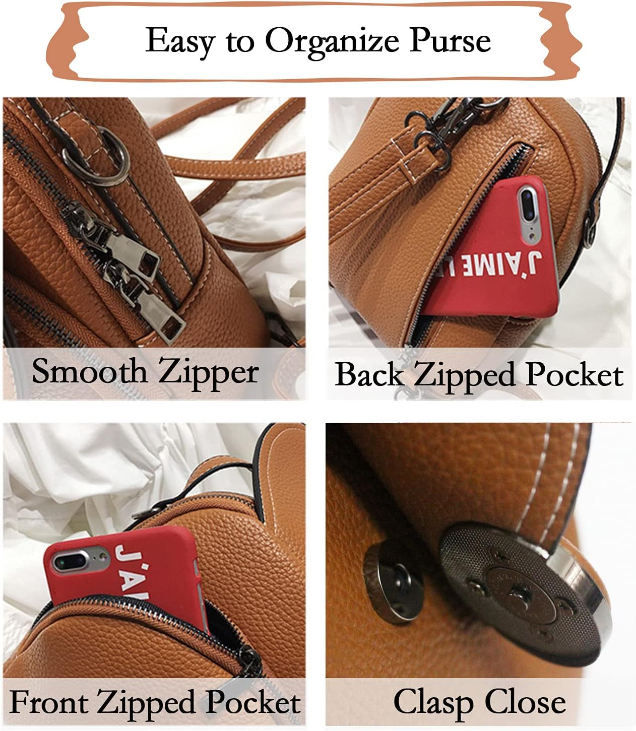 Mini Backpack Purse, SIXVONA Small Convertible Soft Faux Leather Backpack for Women Ladies, Brown