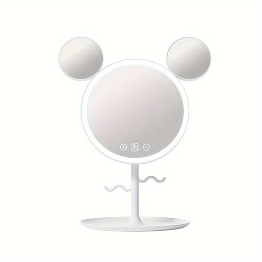 LED Beauty Makeup Mirror with Magnifying Mirror Cute Desktop Lighted Beauty Mirror with Stand Great Gift for Women
