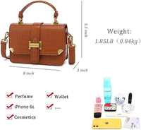 Crossbody Bags for Women Leather Small Cross Body Purses Designer Handbags Shoulder Purse Evening Bag (Brown(2035))