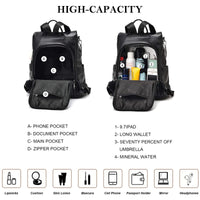 Womens Backpack Purse, Casual PU Leather School Backpack for Women, Fashion Anti-Theft Backpack Convertiable Travel Shoulder Bag Black